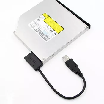 USB 2.0 Mini Sata II 7+6 13Pin Adapter Converter Kaabel Sülearvuti DVD/CD-ROM Kahe Autoga