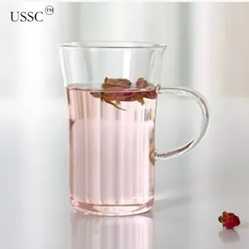 USSC kuumuskindlast Klaasist Tass Kohvi Läbipaistev Pael Tee Tassi Ring Korter Kingitus Cup Lihtne, Elegantne Eco-Sõbralik Äri F023
