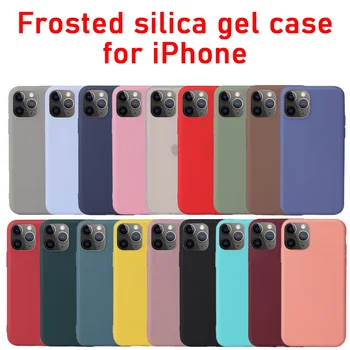 Vedelik silica gel case for iPhone 13 iphone12 PRO MAX iPhone11 iPhone X-XR, XS 6 7 8 jäätunud TPÜ anti alla protective case