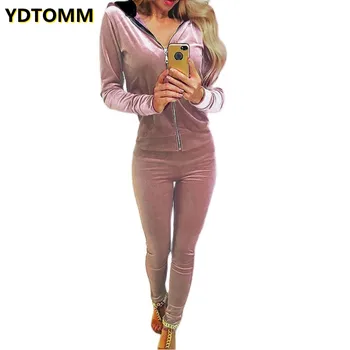Velvet Komplekti 2021 Mood crop top ja püksid komplekt Bodycon Slim Higi Sobib Hupparit Tracksuit Dressipluus Kaks Tööd Püksid Naistele